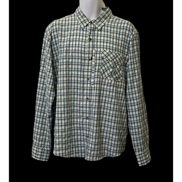 Wrangler Outdoor Mens Button Front Vented Shirt Size L Blue Regular Fit - Picture 3 of 16